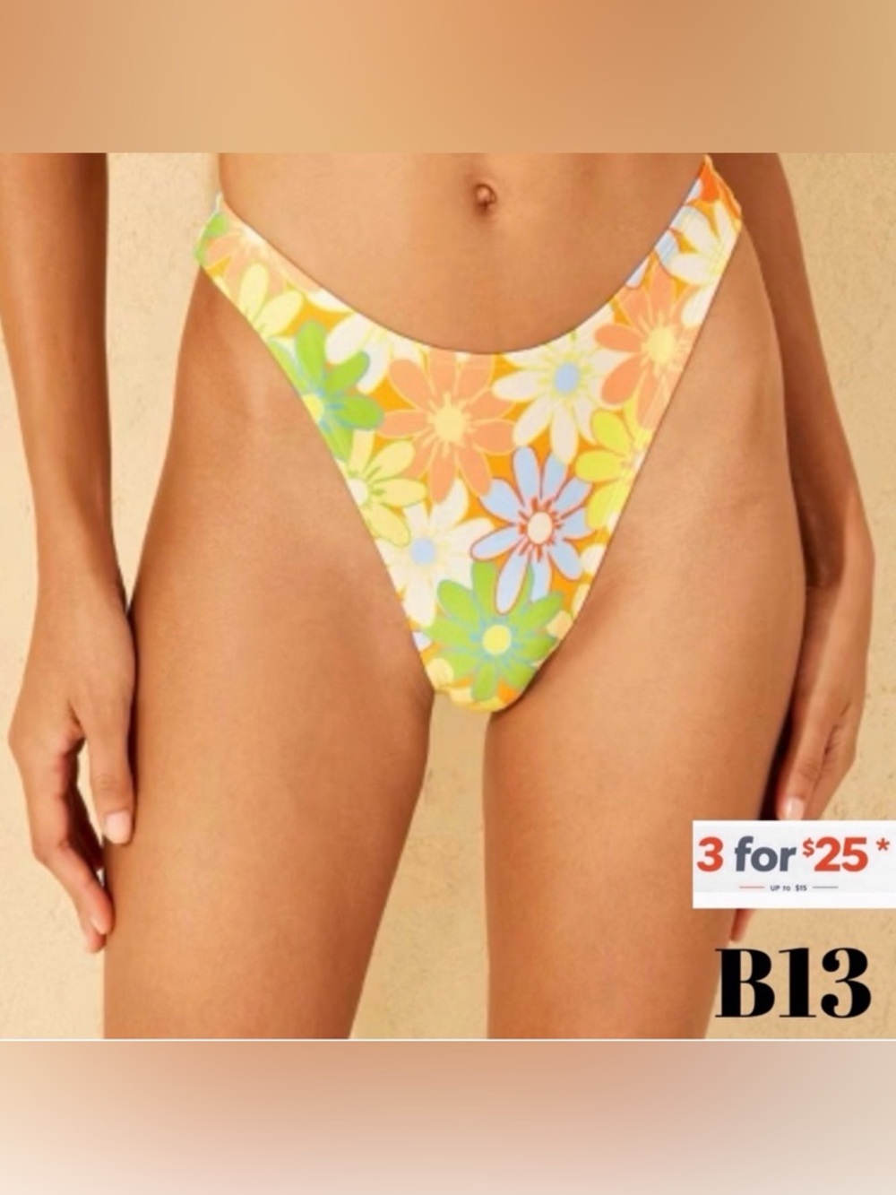Floral High-Cut Bikini Bottom